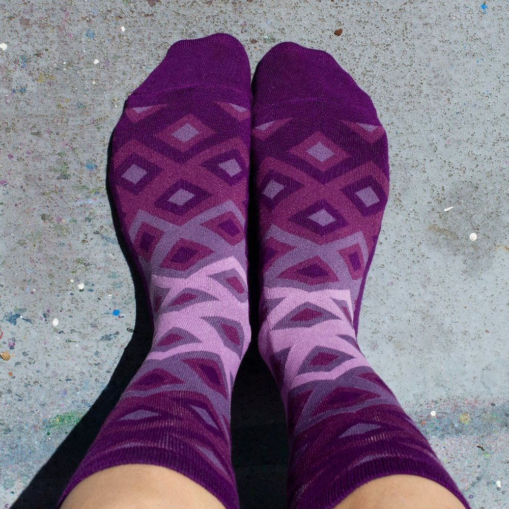 Purple Geometric funky socks